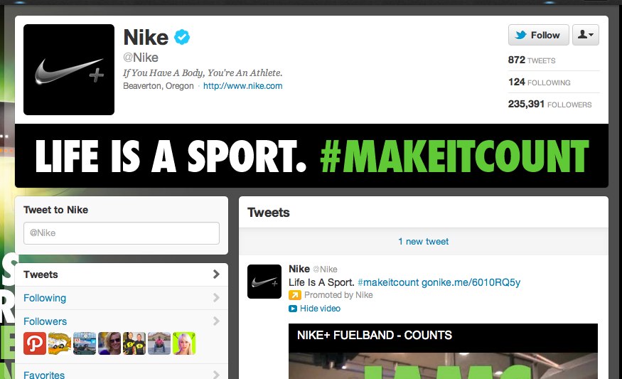 Nike Twitter handle